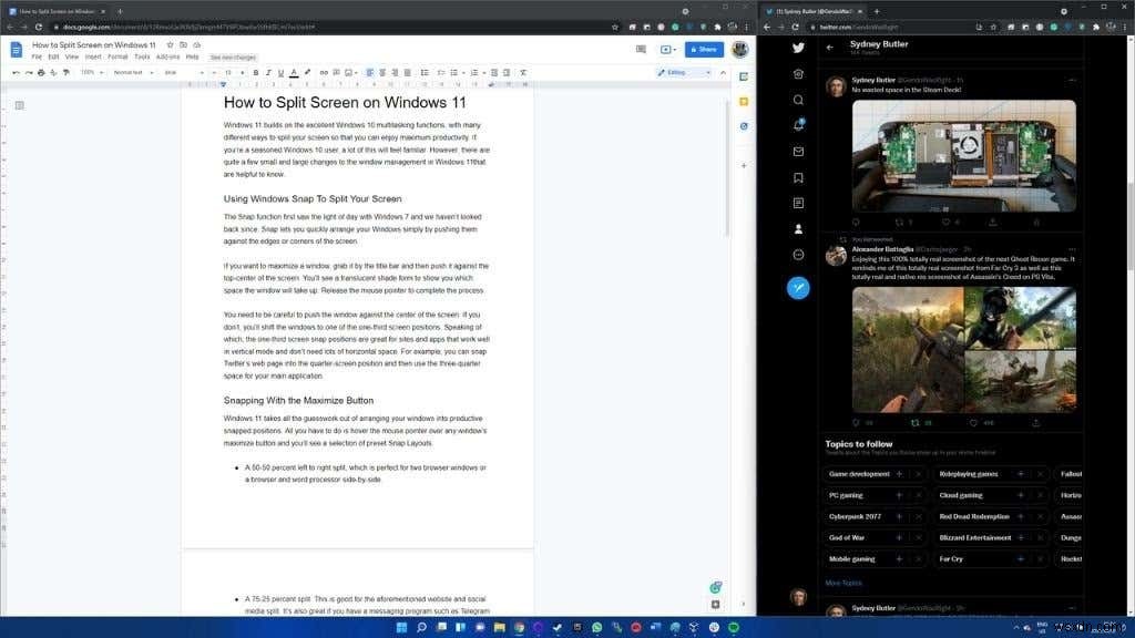 Windows 11で画面を分割する方法｜スナップ機能と便利な操作を徹底解説