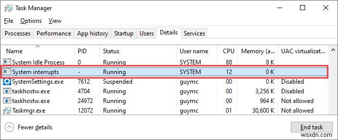 Windows 10でシステム割り込みによるCPU使用率の高さを解決する方法