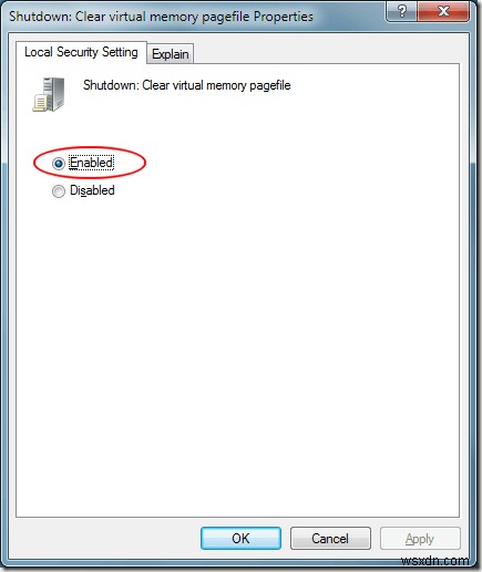 【Windows 7】シャットダウン時に仮想メモリのページファイルを強制的にクリアする方法