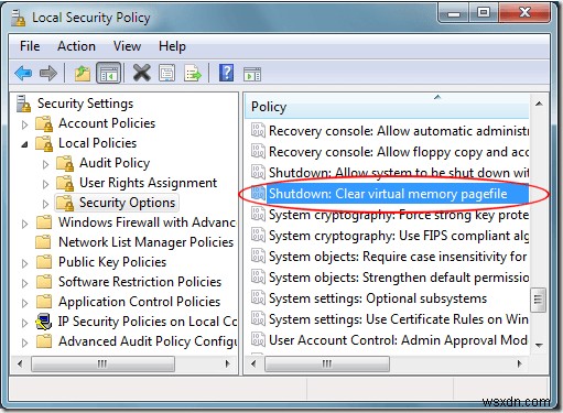 【Windows 7】シャットダウン時に仮想メモリのページファイルを強制的にクリアする方法