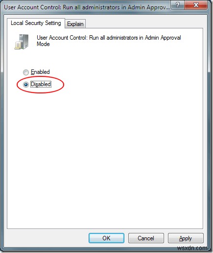 Windows 7で管理者承認モード（Admin Approval Mode）をオフにする方法