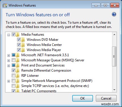 Windows 7からWindows Media Playerをアンインストールする方法