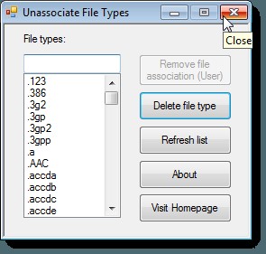 Windows 7でファイルの関連付けを削除する方法|無料ツール「Unassociate File Types」の使い方