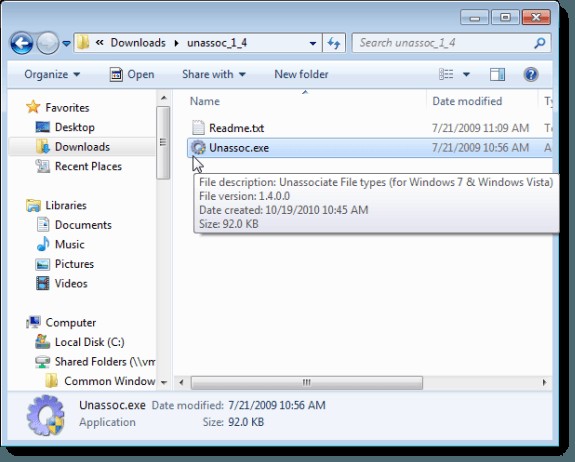 Windows 7でファイルの関連付けを削除する方法|無料ツール「Unassociate File Types」の使い方