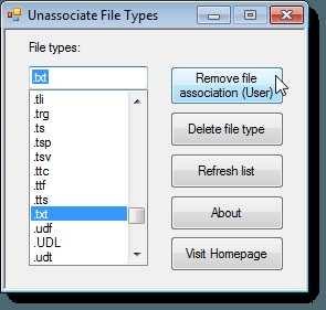 Windows 7でファイルの関連付けを削除する方法|無料ツール「Unassociate File Types」の使い方