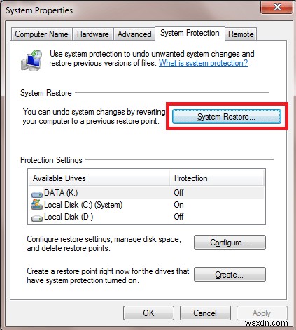 Windows 7でシステムの復元(システム保護)を有効にする方法