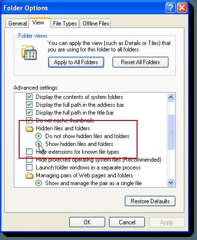 Windowsの「隠しファイルと隠しフォルダー」オプションが欠落・破損したときの修復方法