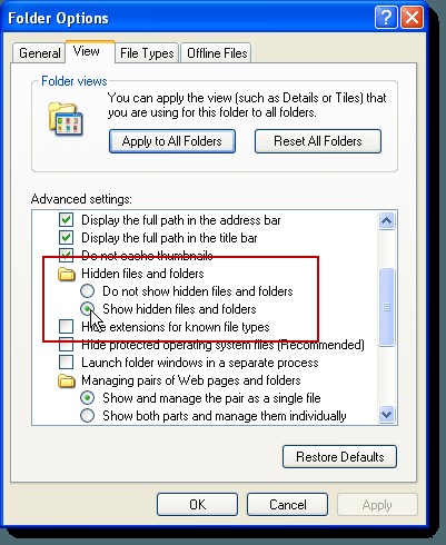Windowsの「隠しファイルと隠しフォルダー」オプションが欠落・破損したときの修復方法