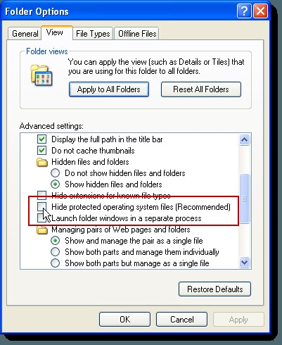 Windowsの「隠しファイルと隠しフォルダー」オプションが欠落・破損したときの修復方法