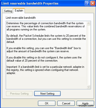 Windowsで予約可能な帯域幅の制限を変更・解除する方法