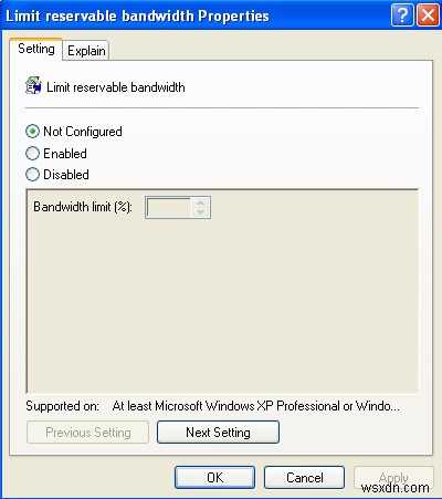 Windowsで予約可能な帯域幅の制限を変更・解除する方法