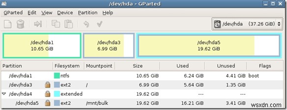 GPartedを使ってWindowsのディスクパーティションを管理する方法