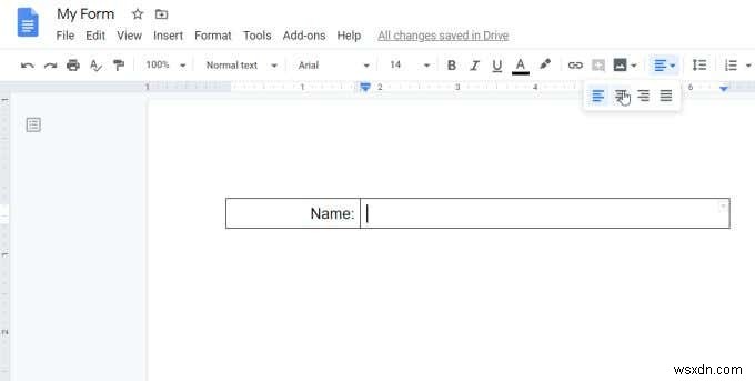 表を使って記入可能なGoogleドキュメントフォームを作成する方法