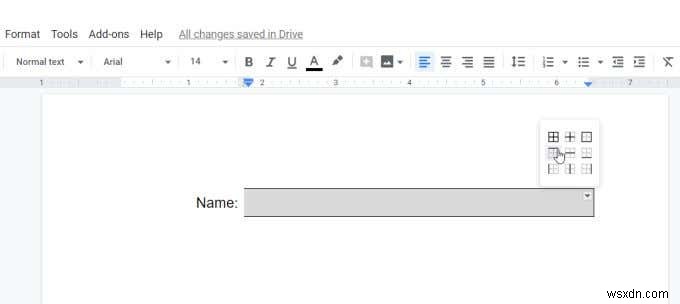 表を使って記入可能なGoogleドキュメントフォームを作成する方法
