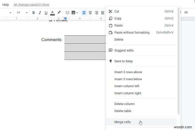 表を使って記入可能なGoogleドキュメントフォームを作成する方法