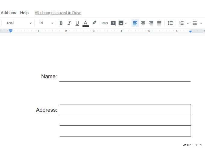 表を使って記入可能なGoogleドキュメントフォームを作成する方法