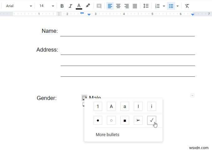 表を使って記入可能なGoogleドキュメントフォームを作成する方法