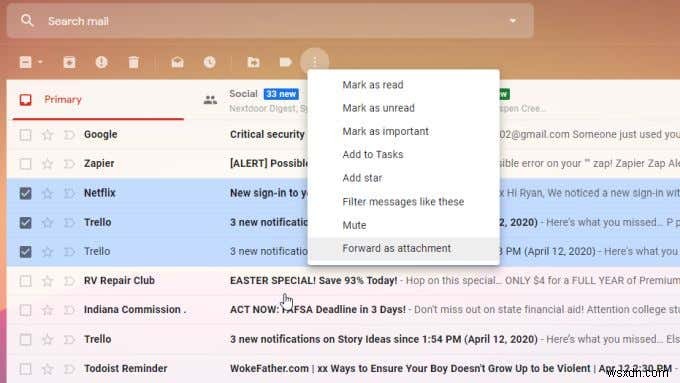Gmailで複数のメールをまとめて転送する方法|添付ファイルとして送る手順を解説