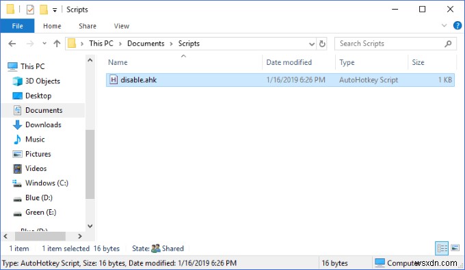 AutoHotKeyを使ってWindowsのキーボードキーを無効化する方法