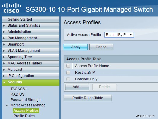 CiscoスイッチへのアクセスをIPアドレスで制限する方法【SG300-10の設定手順】