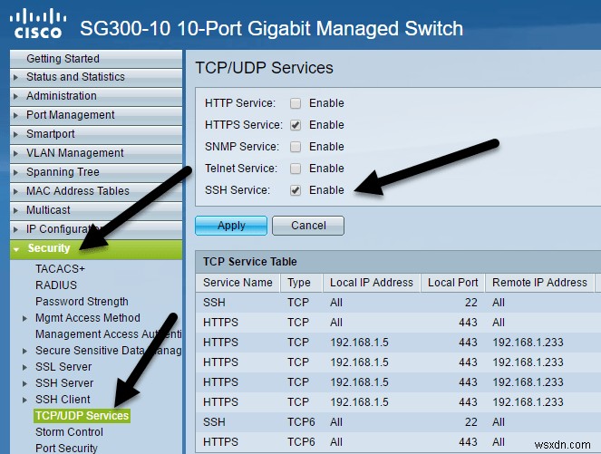 Cisco SG300スイッチでSSHアクセスを有効にする方法