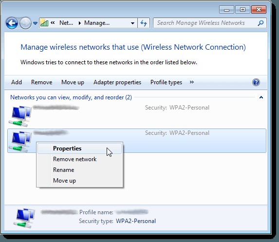 Windows 7でワイヤレスネットワークのセキュリティキーを確認・取得する方法