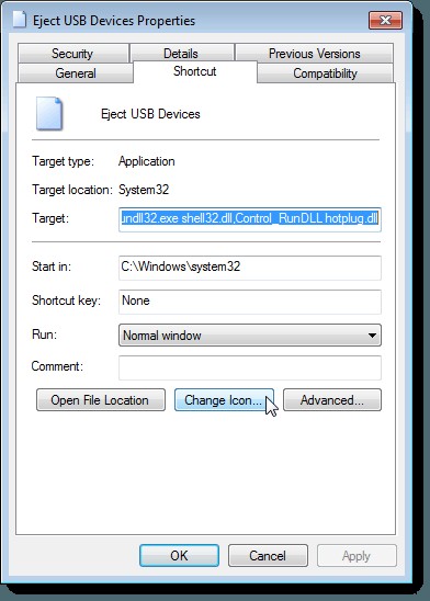 【Windows】「ハードウェアの安全な削除」ダイアログを素早く開くショートカットとキーボードショートカットの作成方法