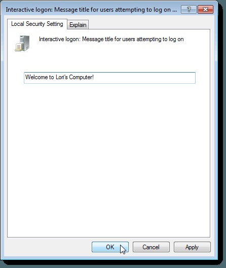 Windows 7/8/10のログオン画面にメッセージを表示する方法