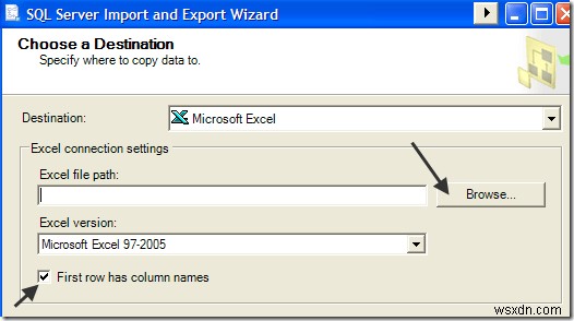 SQL Serverのデータを列ヘッダー付きでExcelにエクスポートする方法