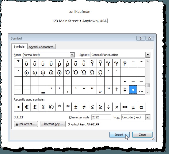 Wordで文の途中に箇条書き（中黒）を挿入する方法