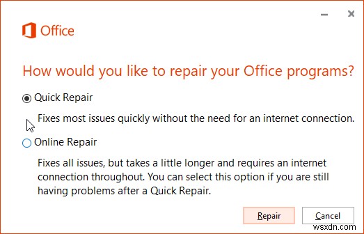 Microsoft Officeの任意のバージョンを修復する方法|コントロールパネルからの簡単な手順