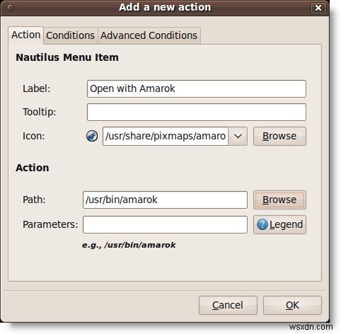 【Ubuntu】右クリックメニューにアプリのショートカットを追加する方法(Nautilus Actions)
