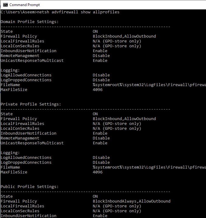 コマンドプロンプトでWindowsファイアウォールを有効・無効にする方法