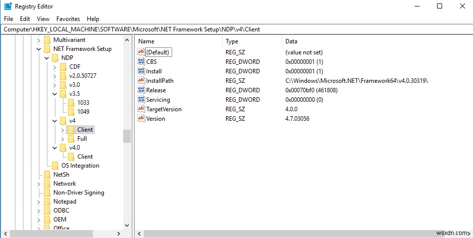Windowsにインストールされている.NET Frameworkのバージョンを確認する方法