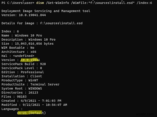 DISMとPowerShellでISO・WIMファイル内のWindowsバージョン・エディション・ビルドを確認する方法