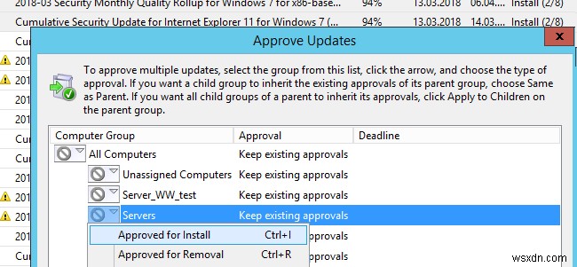 WSUSのターゲットグループ間で承認済み更新プログラムをコピーする2つの方法