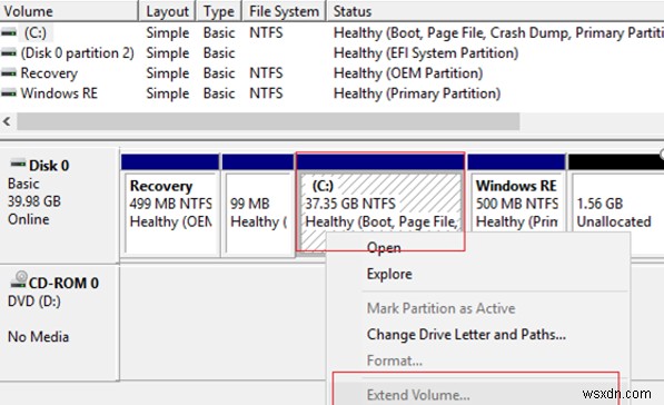 Windows 10のリカバリパーティションに阻まれて拡張できないボリュームを拡張する方法
