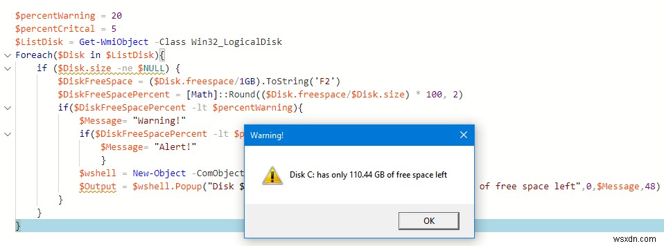 PowerShellで空きディスク容量とディスク使用量を確認する方法(通知設定の手順も解説)