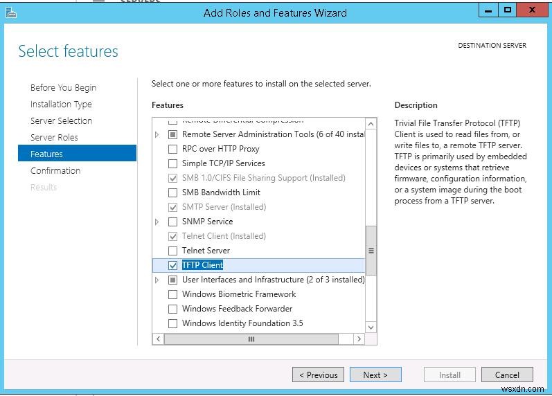 Windows Server 2012 R2にTFTPサーバーをインストールする方法