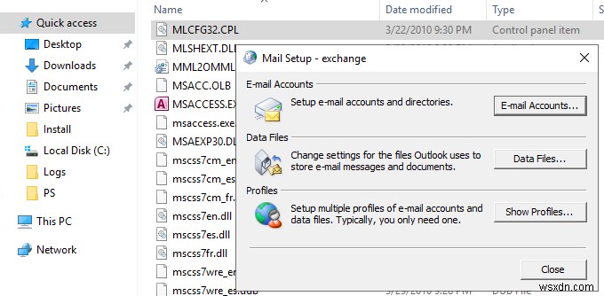 Windows 10のコントロールパネルに「メール」が見つからないときの対処法|MLCFG32.CPLとレジストリで復元する