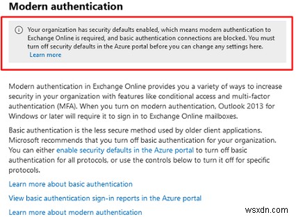 Microsoft 365でモダン認証(先進認証)と基本認証を有効化・無効化する方法