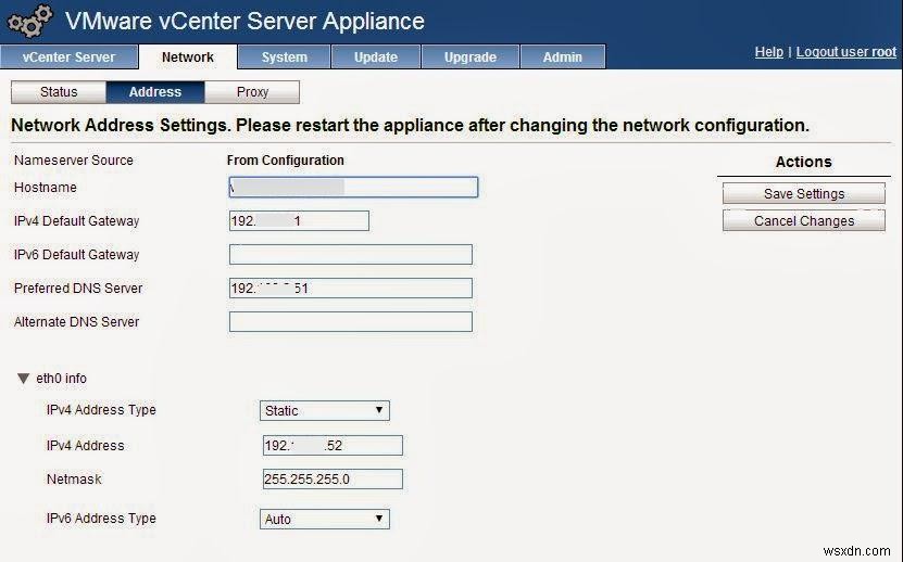 vCenter Server Appliance(VCSA)に2つ目のNICを追加・設定する手順