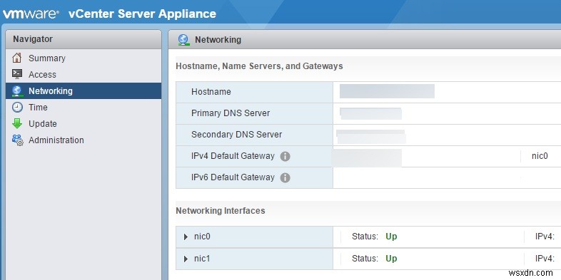 vCenter Server Appliance(VCSA)に2つ目のNICを追加・設定する手順