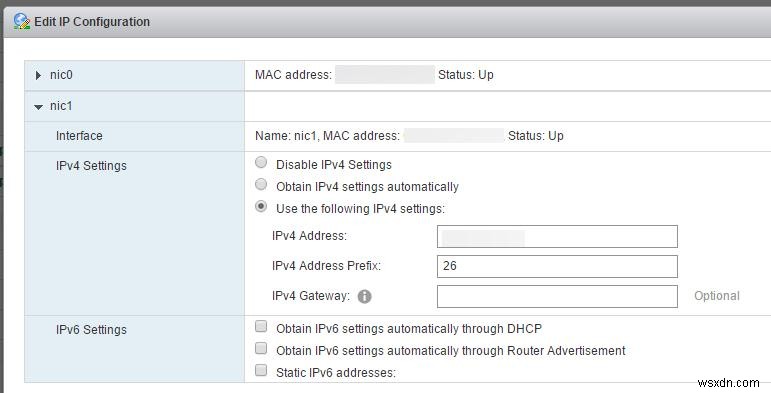vCenter Server Appliance(VCSA)に2つ目のNICを追加・設定する手順