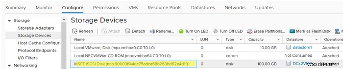 VMware ESXiでiSCSI LUNを使ったVMFSデータストアを構成する手順