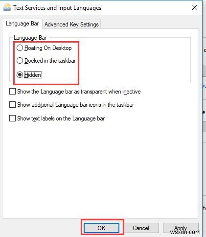 Windows 10の入力インジケーターと言語バーの表示・非表示を切り替える方法