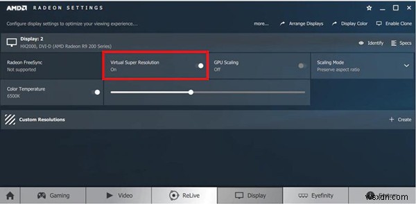 Windows 10でAMDの仮想スーパー解像度（VSR）を有効化して使う方法