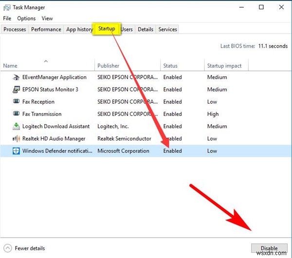 Windows 10の通知領域にWindows Defenderアイコンを表示・非表示にする方法