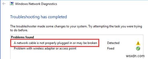 Windows 10で「ネットワークケーブルが正しく接続されていないか、断線している可能性があります」エラーを修正する7つの対処法