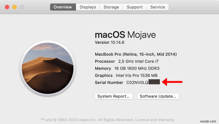 Macのシリアル番号を素早く確認する3つの方法